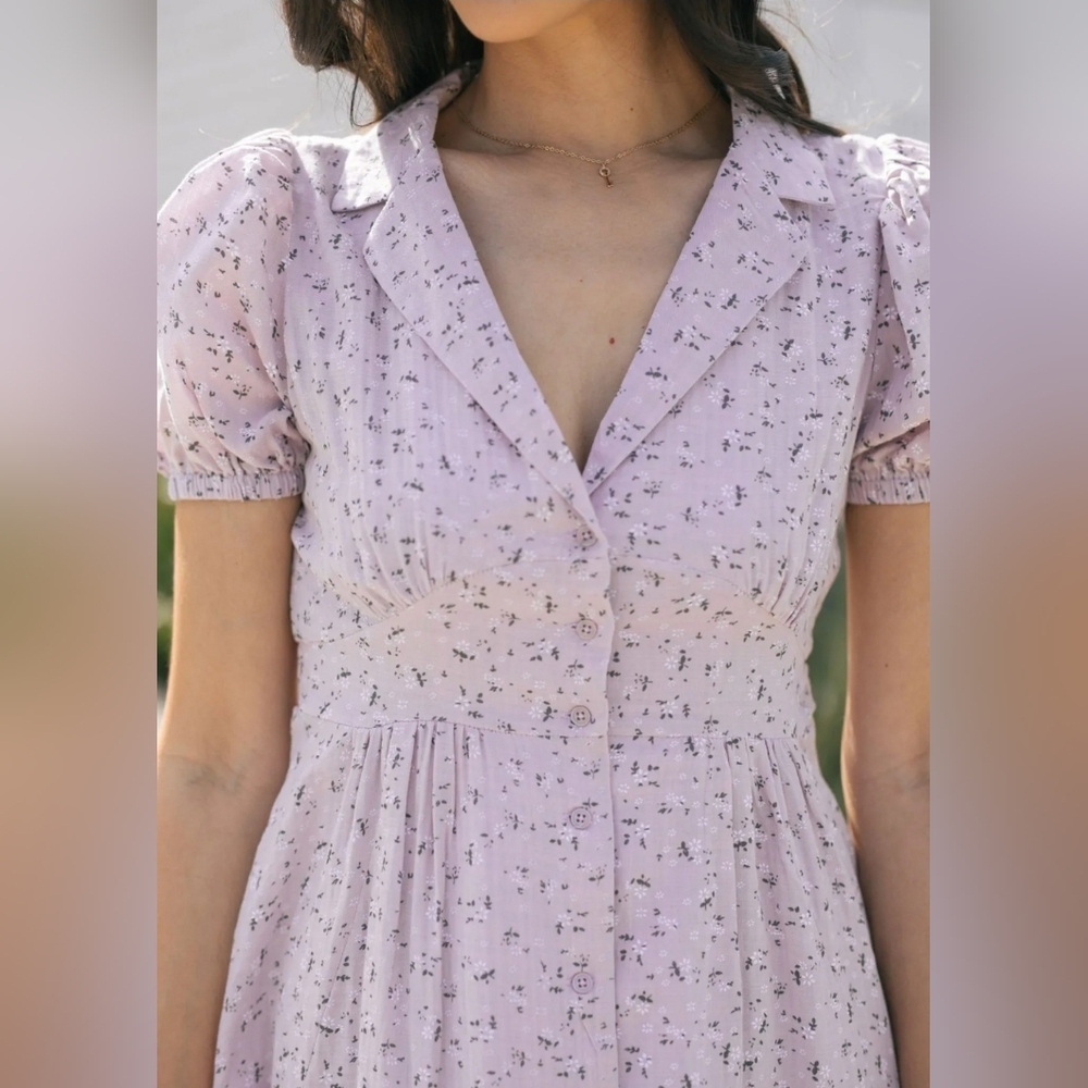 Floral Lavender Midi Summer Dress Size Small By In Bloom - Picture 2 of 5